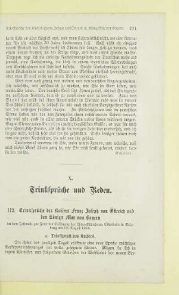 X. Trinksprüche und Reden