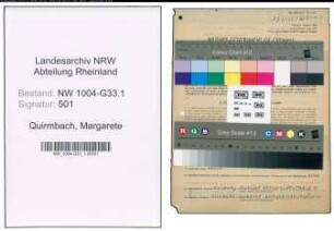 Entnazifizierung Margarete Quirmbach , geb. 11.02.1888 (Lehrerin)