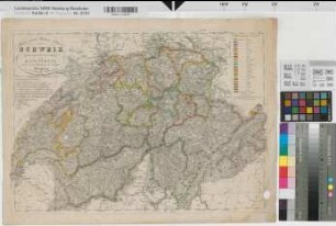 Weltatlas Schweiz 1829/30 8 geogr. Meilen = 9,65 cm 36,5 x 53,5 J. C. Hinrichsche Buchhandlung, Leipzig Benkhausen