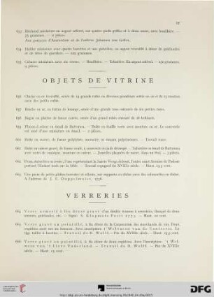 Objets de vitrine (Nr. 656-663)