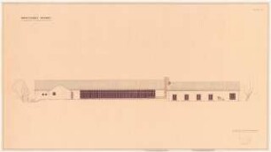 Gartenanlage Evangelische Volksschule am Burgfeld, Neviges: Schulgebäude, Klassentrakt: Nordwestansicht 1:100