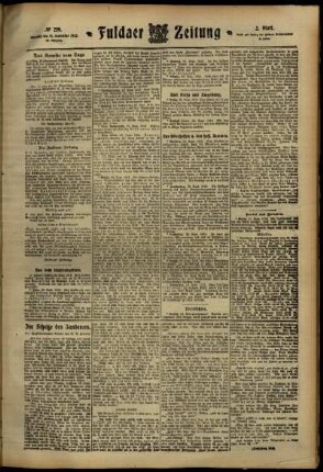 Zweite Ausgabe vom Dienstag, den 24. September 1912.