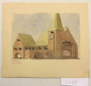 [Kirche mit Pfarrhaus]