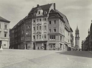 Bautzen. Blick vom Hauptmarkt in die Reichenstraße zum Reichenturm