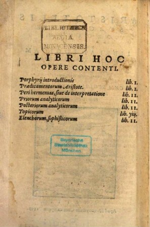 Organum hoc est libri ad logicam attenentes