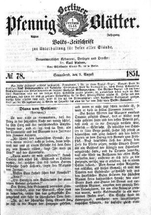 No. 78, Sonnabend,den 9. August