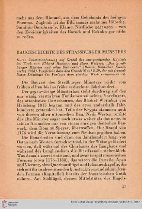 Baugeschichte des Strassburger Münsters