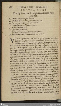 Regula XXXI. Eum qui certus est, amplius certiorari non oportet