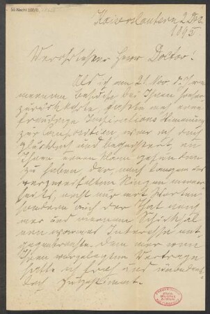 Brief an B. Schott's Söhne : 02.12.1895