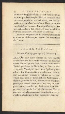 Ordre second. Fièvres Meningo-gastriques (Bilieuses)