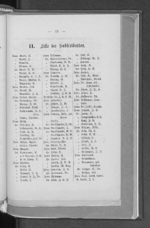 II. Liste der Subscribenten.