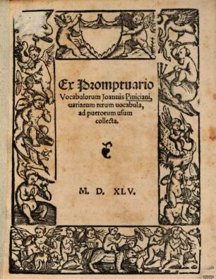 Contenta in hoc Libello Ioannis Piniciani breuis Institutio De octo partibus orationis, Cum uulgari interpretatione uocabulo[rum]