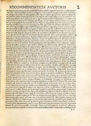 Diui Ambrosij Epi[scopi] Mediolanen[sis] o[mn]ia op[era] : denuo accuratissime revisa et noviter impressa, Pars 1