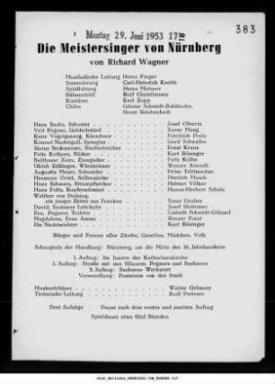 Die Meistersinger von Nürnberg