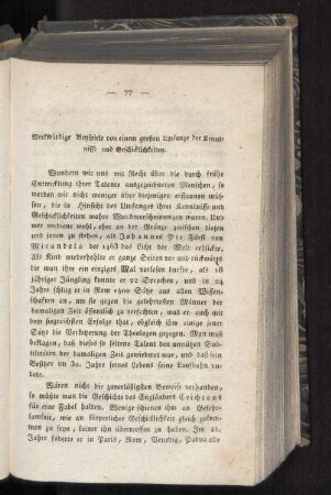 Merkwürdige Beyspiele von einem großen Umfange der Kenntnisse und Geschicklichkeiten.