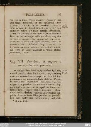 Cap. VII. Pro dono et augmento mansuetudinis precatur.