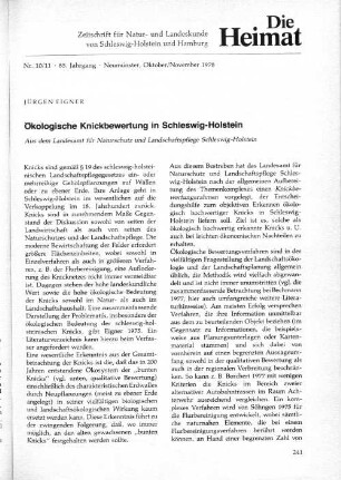 Nr. 10/11. 85. Jahrgang. Neumünster, Oktober/November 1978.