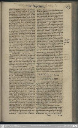 [Locus XIIX.] De Baptismo