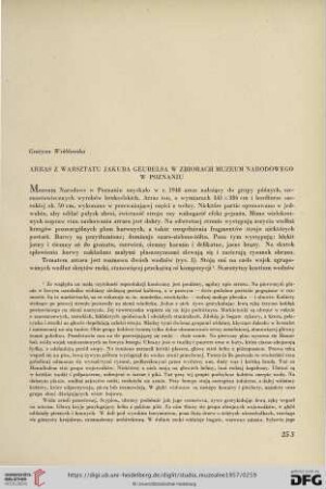 Arras z warsztatu Jakuba Geubelsa w zbiorach Muzeum Narodowego w Poznaniu