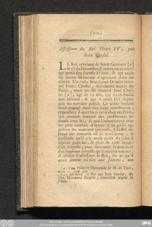 Assassinat du Roi Henri IV, par Jean Chastel.