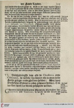 VI: Beschrijvinghe van alle de Cloosteren ende Conventen [...]