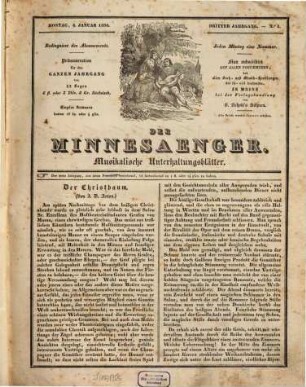 Der Minnesänger : musikalische Unterhaltungsblätter. 3. 1836