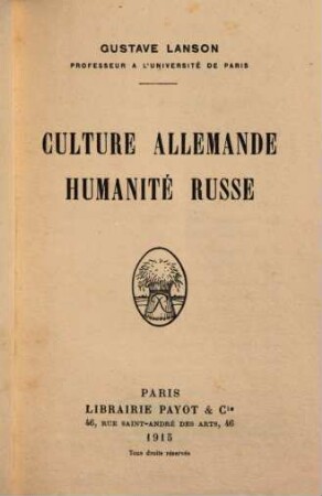 Culture allemande humanité russe
