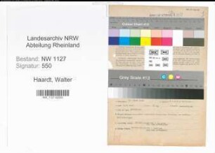 Entnazifizierung Walter Haardt , geb. 31.03.1900 (Ausbildungsleiter)