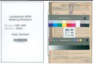 Entnazifizierung Hermann Voss , geb. 18.05.1902 (Lehrer)