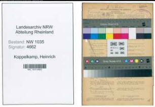 Entnazifizierung Heinrich Koppelkamp , geb. 26.05.1897 (Bergmann)