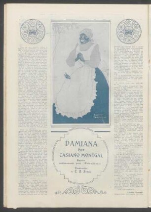 Damiana : Escrito expresamente para "Actualidades". - Ilustración de C. A. Senéz