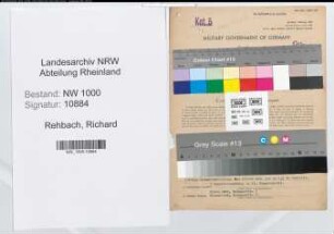 Entnazifizierung Richard Rehbach, geb. 26.12.1911 (Treuhaender)