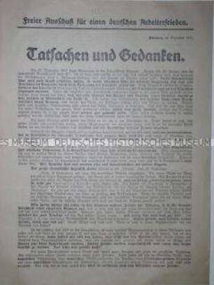 Tatsachen und Gedanken - Flugblatt zur Rechtfertigung der deutschen Kriegsziele ("Alldeutschtum")