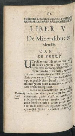 Liber V. De Mineralibus & Metallis