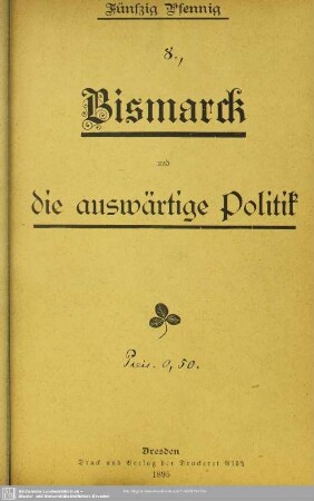 Bismarck und die auswärtige Politik