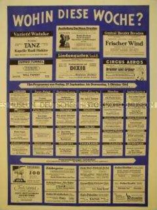 Veranstaltungsprogramm "Wohin diese Woche?", Filmprogramme September/Oktober 1946