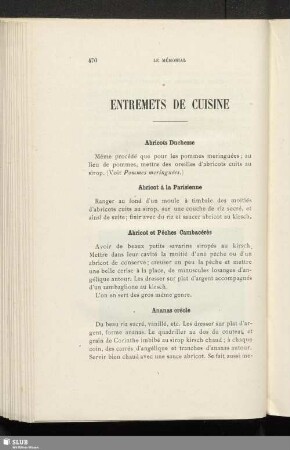 Entremets de cuisine