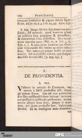 X. De Providentia.