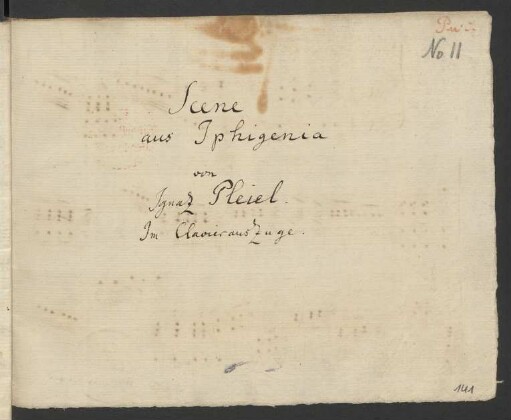 Ifigenia in Aulide. Auszüge. Arr; V, pf; B 703.3/3; B 703.3/4