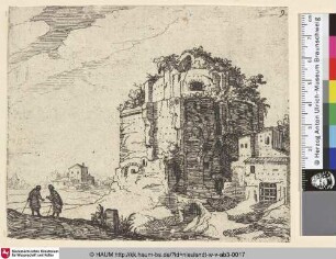 [Tempelruine mit Kuppel; Antique Temple; Ruïne met een koepel]