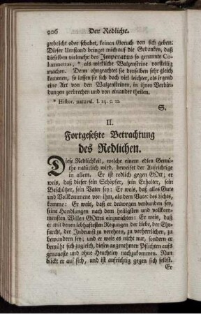 II. Fortgesetzte Betrachtung des Redlichen.