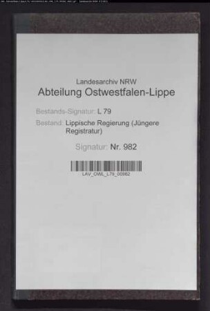 Nachweis des Vermögens der Landkasse und Generalkasse (dreifach)