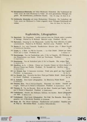 Kupferstiche, Lithographien (Nr. 794-808)