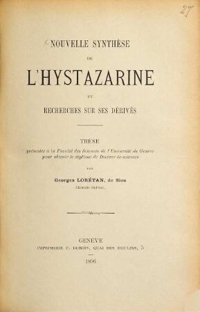 Nouvelle Synthèse de l'hystazarine et recherches sur ses dérivés