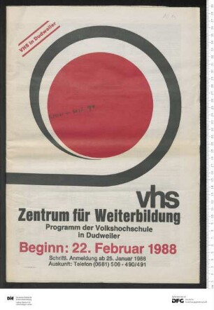 Programm 2. Semester 1987/1988