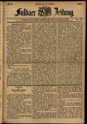 Ausgabe vom Freitag, den 16. Januar 1885.