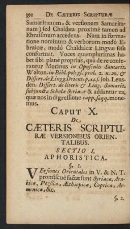 Sectio I. Aphoristica