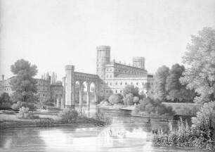 Schinkel, Karl Friedrich (1781-1841). Entwurf zum Umbau des Schlosses Muskau (3. Vorschlag), 1822/1832