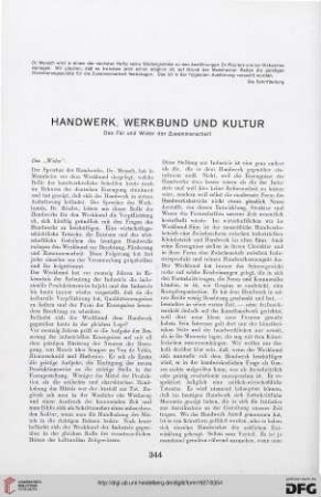 2: Handwerk, Werkbund und Kultur : das Für und Wider der Zusammenarbeit