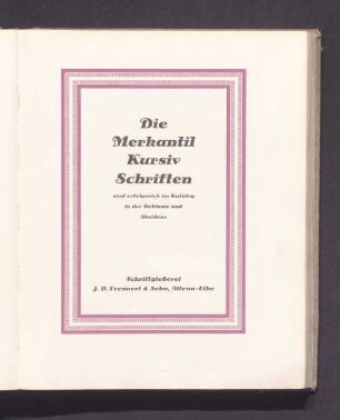 Die Merkantil Kursiv Schriften